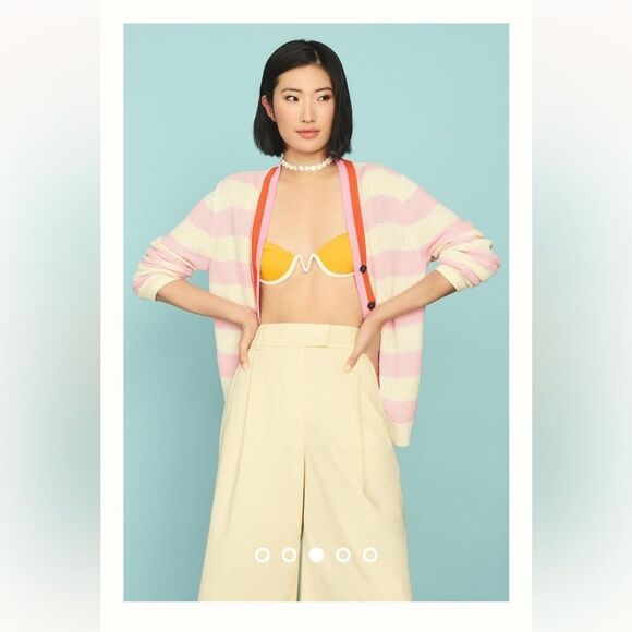 Kule The Raven Cardigan Sweater Size Small Striped Button Front Anthropologie - Picture 2 of 10